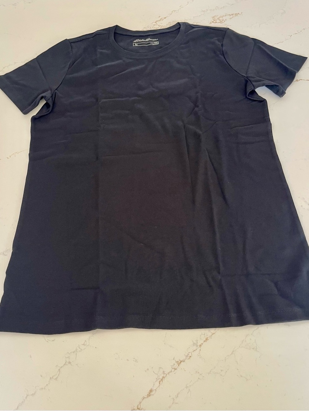 NWT Eddie Bauer Women's 100% Cotton Short Sleeve Crewneck Tee - Black, T2XL